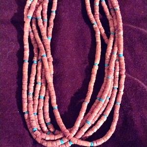 Beige pink necklace